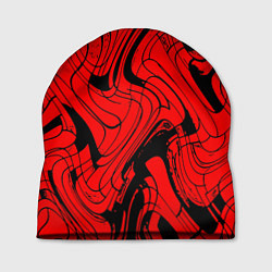 Шапка Чёрно-красный абстрактный линии
