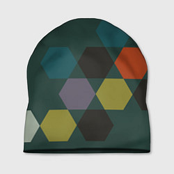 Шапка Кластер зеленая ночь, цвет: 3D-принт
