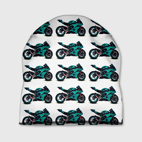 Шапка Motorbike light blue / 3D-принт – фото 1