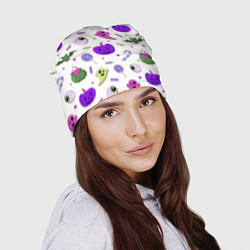 Шапка Halloween purple pumpkin pattern, цвет: 3D-принт — фото 2