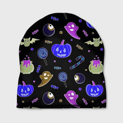 Шапка Halloween blue black pumpkin / 3D-принт – фото 1