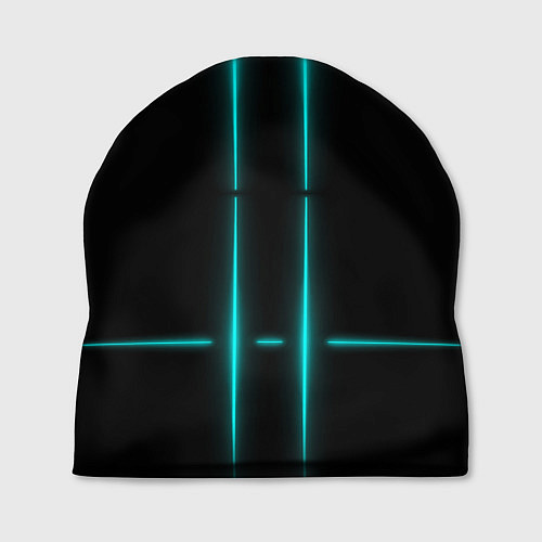 Шапка Neon black light blue line / 3D-принт – фото 1