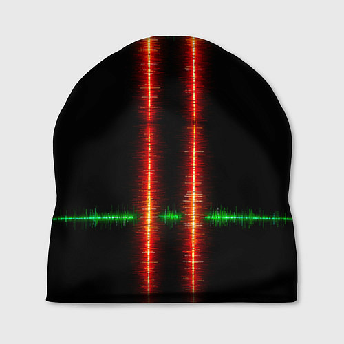 Шапка Color black green red lines / 3D-принт – фото 1