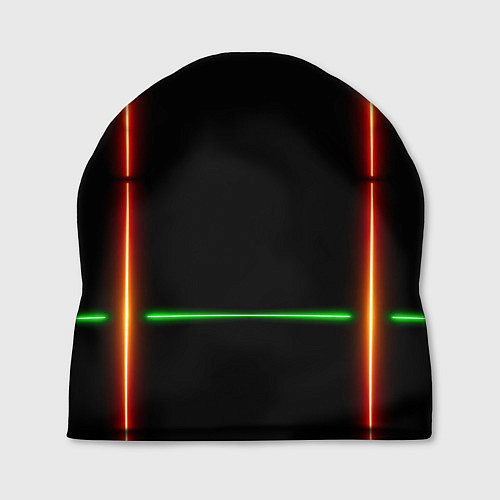 Шапка Color black green orange lines / 3D-принт – фото 1