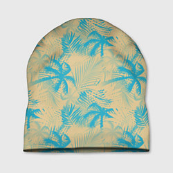 Шапка Palm light blue beige