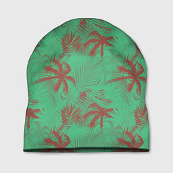 Шапка Palm brown turquoise, цвет: 3D-принт