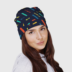 Шапка Абстрактные разноцветные пятна в ретро стиле, цвет: 3D-принт — фото 2
