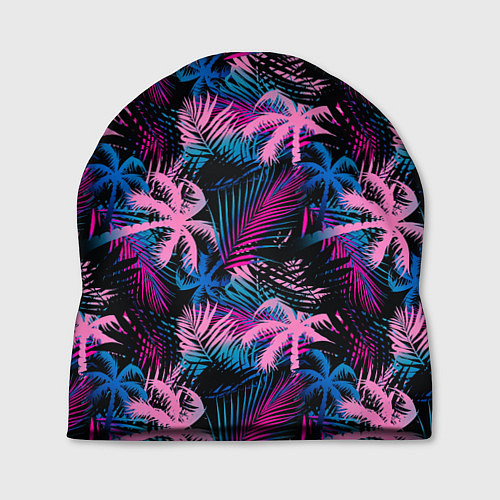 Шапка Palm pink blue pink / 3D-принт – фото 1