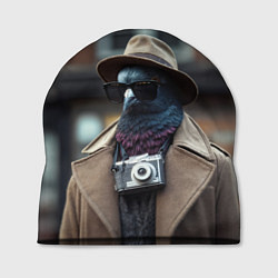 Шапка Голубь шпион с ретро фотокамерой
