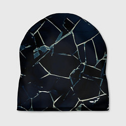 Шапка Тёмный чёрно-синий битые плиты
