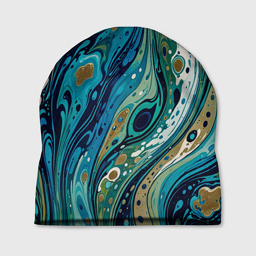 Шапка Сине-зеленый абстрактный узор / 3D-принт – фото 1