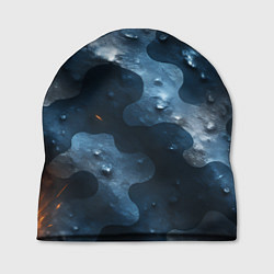 Шапка Синий камуфляж с каплями