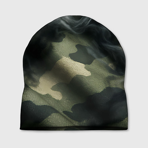 Шапка Камуфляжная ткань с дымом / 3D-принт – фото 1