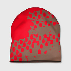 Шапка Абстрактные алые пятна на цвете какао