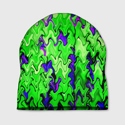 Шапка Ярко-зелёный стекающая абстаркция