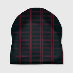 Шапка Color dark cage red stripes, цвет: 3D-принт