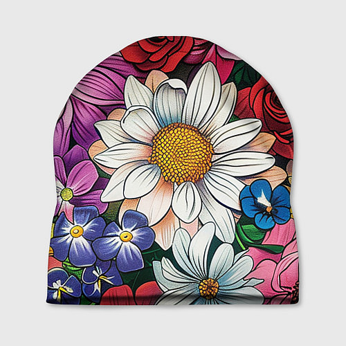 Шапка Крупные цветы / 3D-принт – фото 1