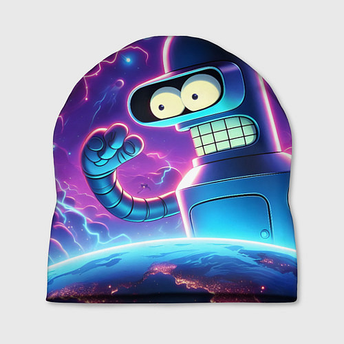 Шапка Bender in neon space - cartoon Futurama / 3D-принт – фото 1
