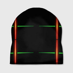 Шапка Color black green orange stripes