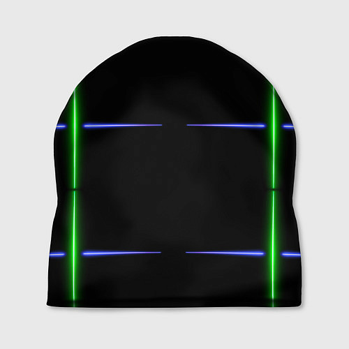 Шапка Color black green purple stripes / 3D-принт – фото 1