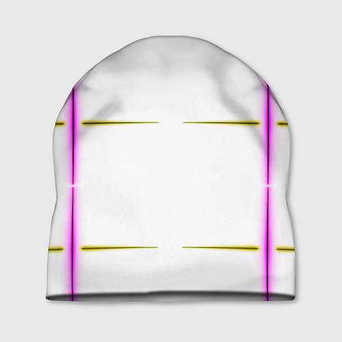 Шапка Color white pink yellow stripes / 3D-принт – фото 1