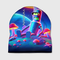 Шапка Робот-сгибальщик Бендер находится под неоновым мух, цвет: 3D-принт
