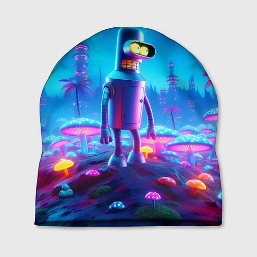 Шапка Бендер на сказочной неоновой грибной планете - ней / 3D-принт – фото 1