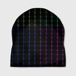 Шапка Color black multicolored stripes, цвет: 3D-принт