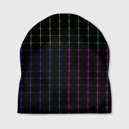 Шапка Color black multicolored stripes / 3D-принт – фото 1