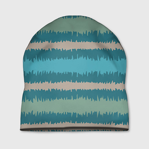 Шапка Полосы зигзагообразные голубые / 3D-принт – фото 1