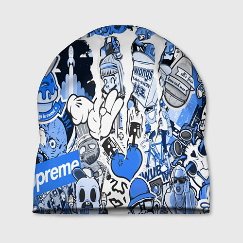 Шапка Monster energy sticker blue / 3D-принт – фото 1