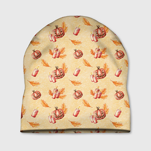 Шапка Хеллоуин с тыквой и листьями / 3D-принт – фото 1