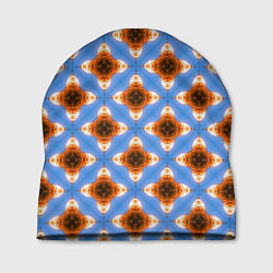 Шапка Калейдоскоп на голубом фоне