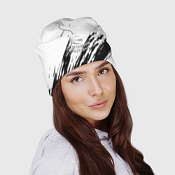 Шапка Тоттенхэм черно белые краски, цвет: 3D-принт — фото 2