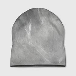 Шапка Абстракция - rare white strokes on gray, цвет: 3D-принт