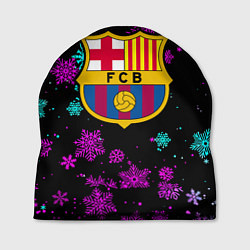 Шапка Барселона неоновые снежинки, цвет: 3D-принт