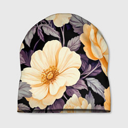 Шапка Крупные жёлтые цветы, цвет: 3D-принт
