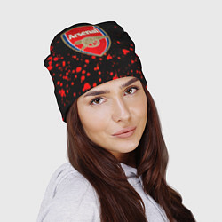 Шапка Арсенал красные краски всплеск, цвет: 3D-принт — фото 2