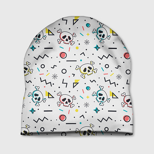 Шапка Паттерн с черепами и геометрическими фигурами на Х / 3D-принт – фото 1