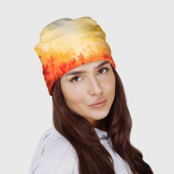 Шапка Жёлто-красный осенний, цвет: 3D-принт — фото 2