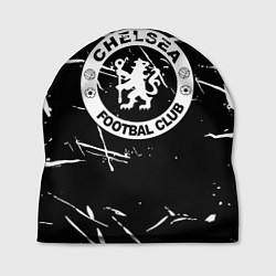 Шапка Челси штрихи красок белые