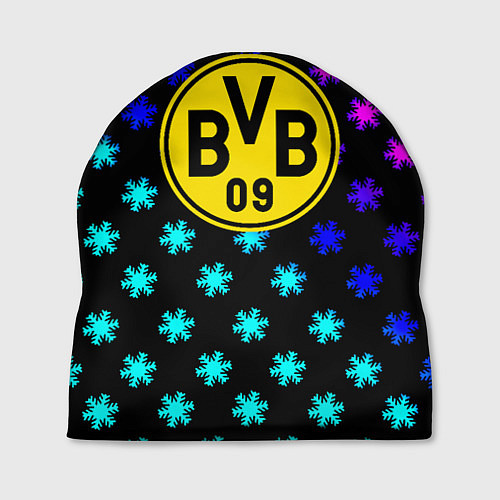 Шапка Borussia неоновые снежинки / 3D-принт – фото 1