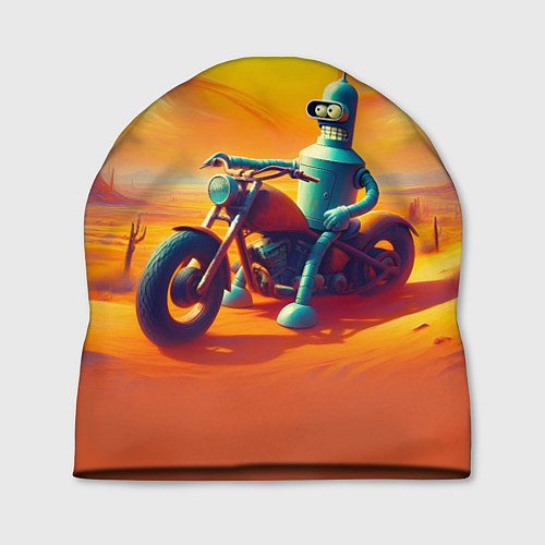Шапка Робот Бендер на мотоцикле в пустыне / 3D-принт – фото 1