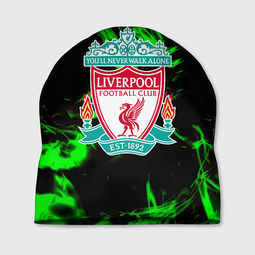 Шапка Liverpool зеленый огонь текстура / 3D-принт – фото 1