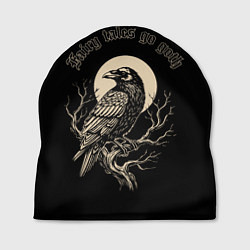 Шапка Ворона сидит на ветке на фоне полной луны, цвет: 3D-принт
