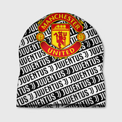 Шапка Манчестер Юнайтед x ювентус паттерн, цвет: 3D-принт