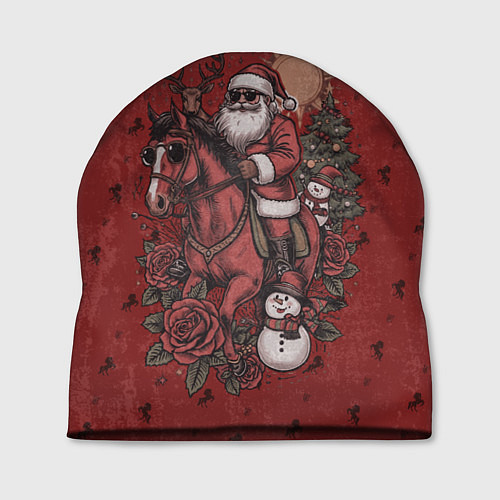 Шапка Санта Клаус на красном коне верхом / 3D-принт – фото 1