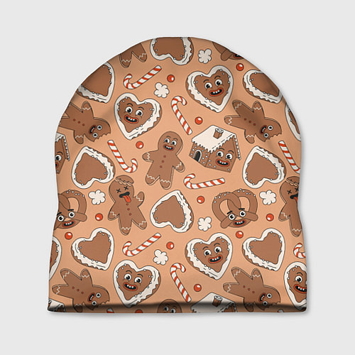 Шапка Паттерн с новогодним печеньем / 3D-принт – фото 1