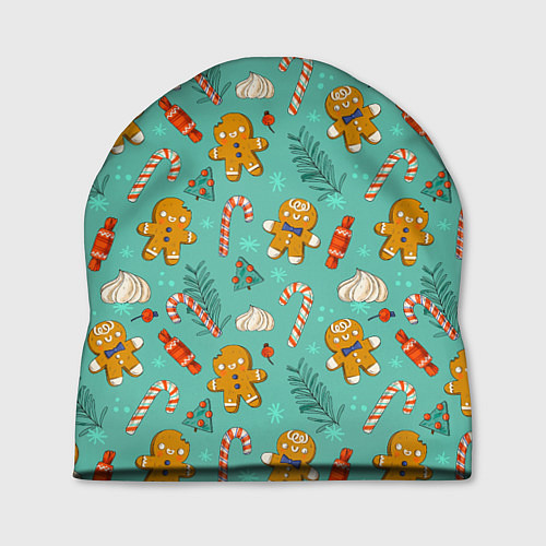 Шапка Новогодний паттерн печенье с конфетами / 3D-принт – фото 1
