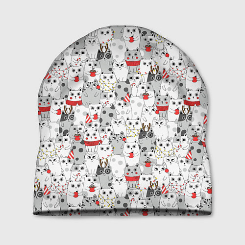 Шапка Новогодние котики / 3D-принт – фото 1